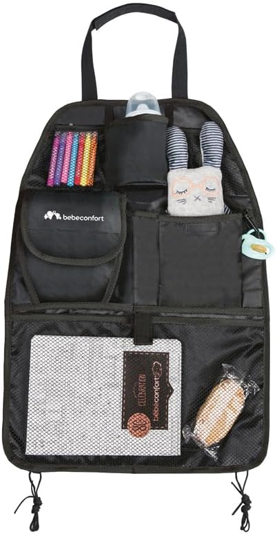 BEBE CONFORT Back Seat Organizer, Car Seat Organizer, Universal fit, Storage for Kids, Pockets, Bottle Holder, Toy Storage for Kids, from Birth