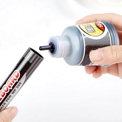 Miniatura 6 de CUCUDAI 1 botella de tinta de repuesto de 1.7 fl oz para recargar tintas, rotulador de pizarra blanca, negro, rojo, azul, 3 colores, suministros de