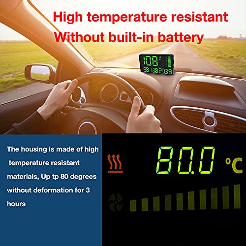 KingNeed GPS Speedometer Universal GPS Extend Digital Display 5.4 inch HUD Speedometer MPH/KMH with Over Speeding Alarm for All Vehicles Cars Bicycles
