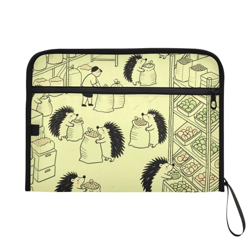 Carpeta clasificadora A4 organizador de papel de 13 bolsillos archivador con cremallera verde 7