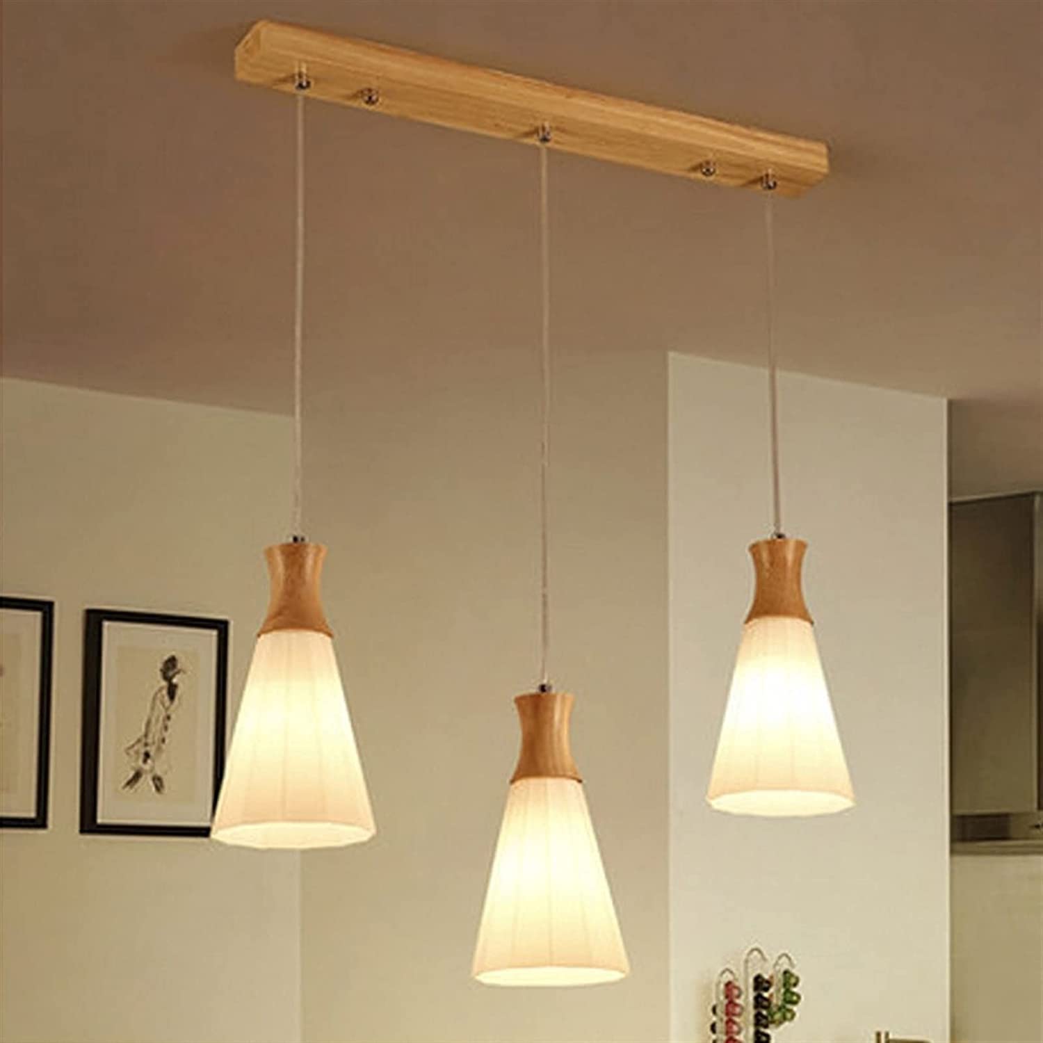 Lustre moderne et suspension ferme rustique DIRIGÉ en verre opaque à 3 lumières