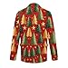 Christmas Suit for Men Ugly Xmas Blazer Vintage Holiday Corduroy Jacket Fashion Casual Sport Coat Winter Colthes（3-Deep Red,X-Large