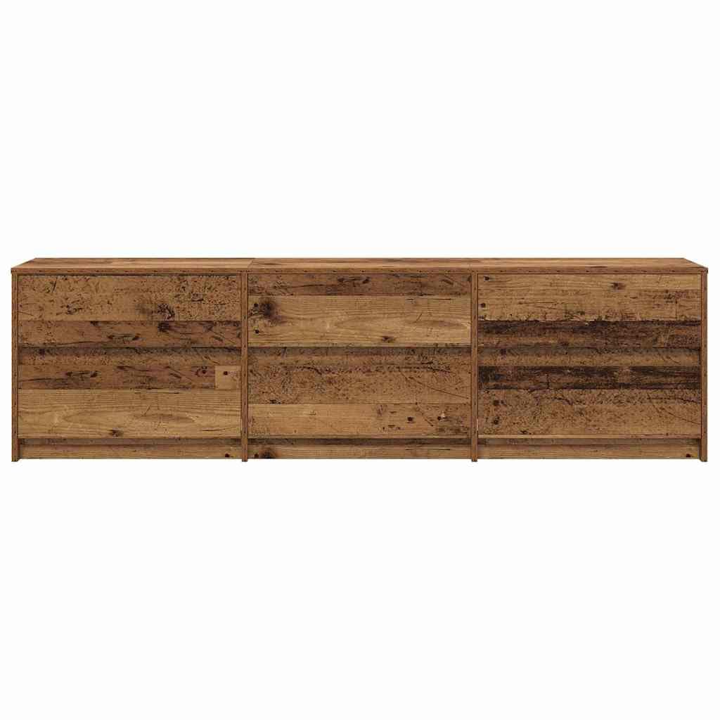 Rustykalna szafka pod telewizor brązowa, 180 x 34 x 50 cm, drewniana podstawka pod telewizor do salonu, centrum rozrywki z drzwiami przesuwnymi, konsola TV do sypialni, uniwersalna szafka na