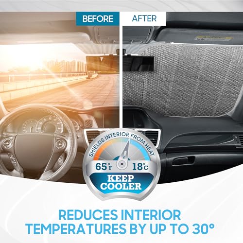 BDK Iridescent Mermaid, Hologram Foil, Chameleon Front Windshield Sun Shade, Double Bubble Accordion Folding Auto Sunshade for Car Truck SUV 58 x 27 Inch by BDK - Used condition - Image 3