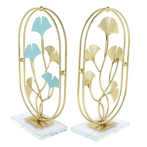 Decoração de Metal Dourado, Base de Vidro de Arte de Ferro à Prova de Ferrugem Inovador Ornamento de