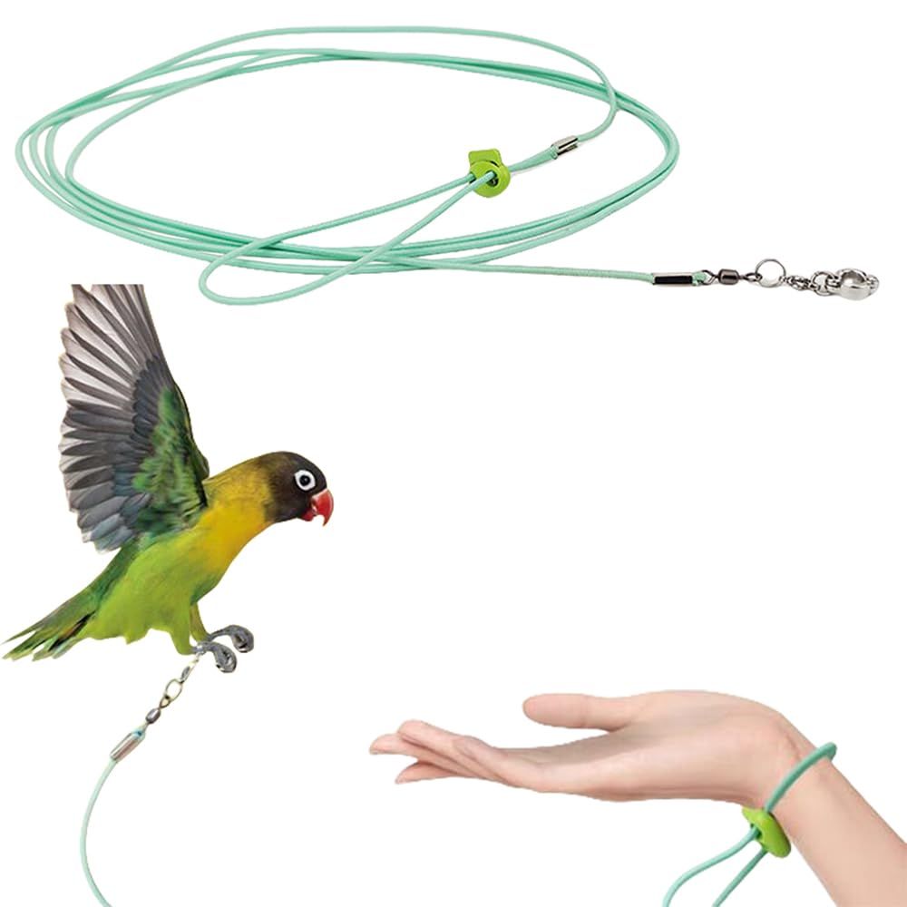 Bird Harness, Bird Belt, Adjustable Parrot Leg Ring with 2m Elastic Rope, Harness for Birds Suit with Leash for Parrot, Budgerigars, Cockatiels