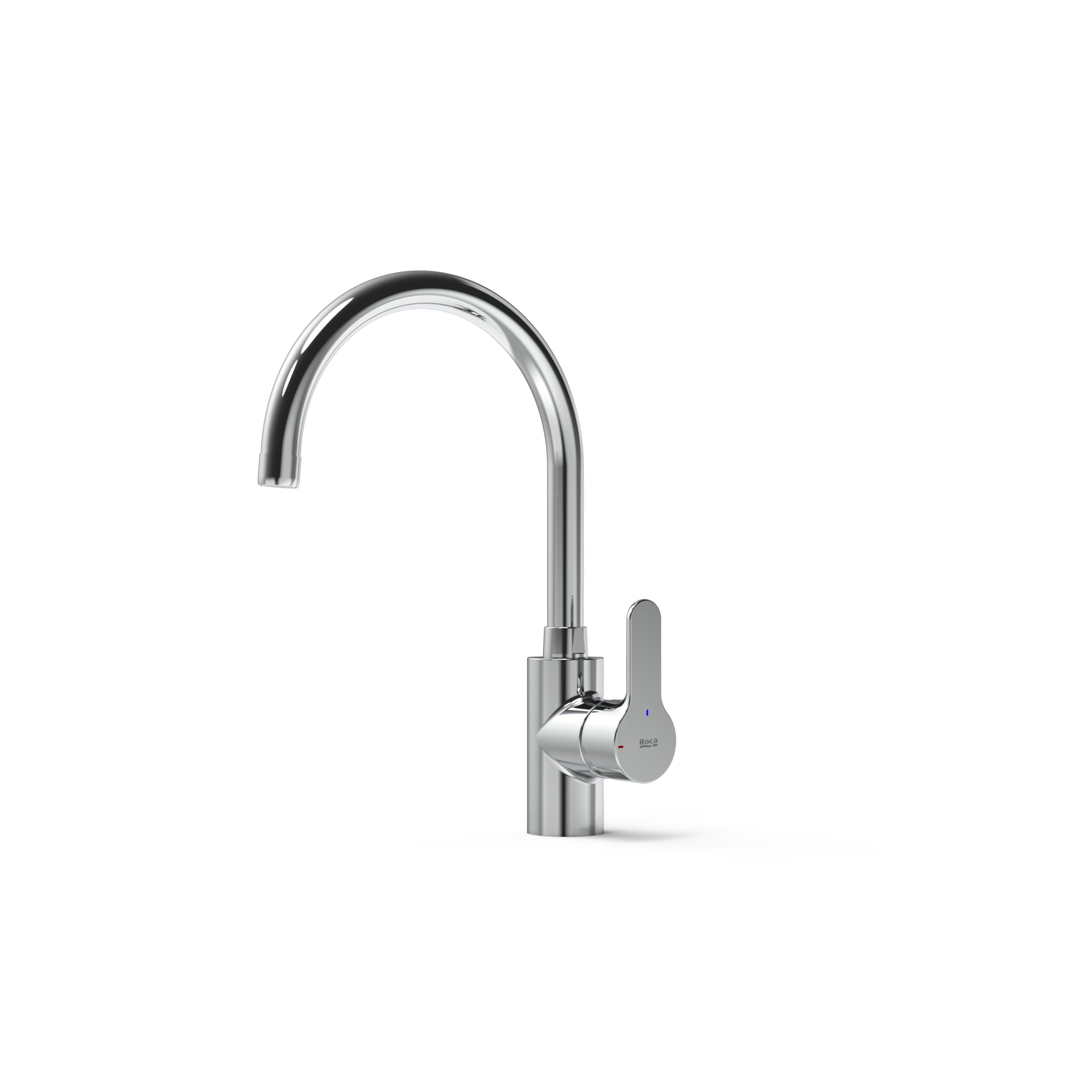 Roca,​L20,​Grifería monomando para cocina con caño giratorio, Cold Start,​A5A8409C00
