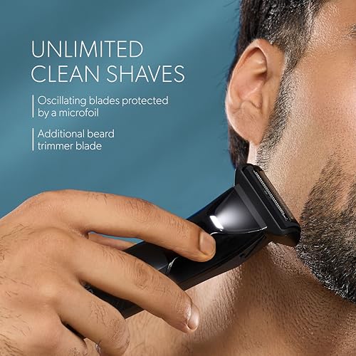 Image of Zlade Ballistic Neo All in One Trimmer for Men, Beard, Balls, Pubic Hair & Private Parts | 3 Heads, Beard & Body + Nose & Ear + Face & Body Shaver | Waterproof, No Nicks or Cuts | 7000 RPM | 90 Mins Runtime | USB-C Charging