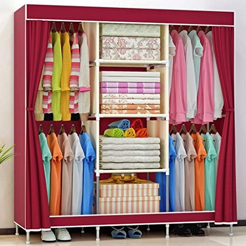 WSZJJ Large Capacity Non Woven Cloth Wardrobe Folding Portable Wardrobe Clothes Storage Cabinet Closet Home Furniture (Color : C)