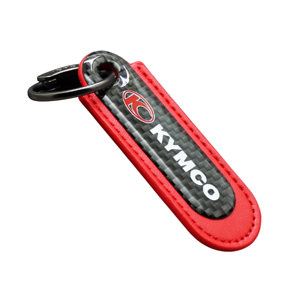 Porte-clés moto cuir microfibre KYMCO accessoire durable de haute qualité finition carbone