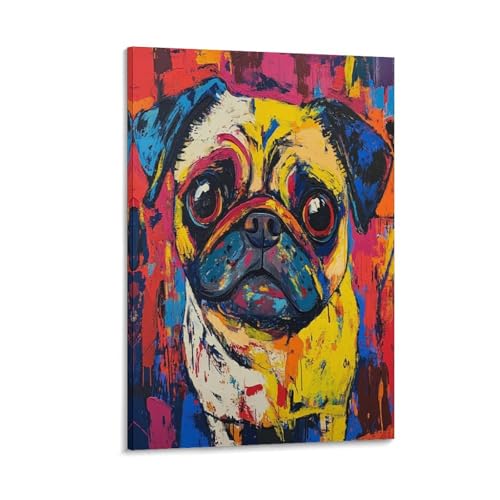 Tableau sur toile pug pour embellir un grand mur vide facilement