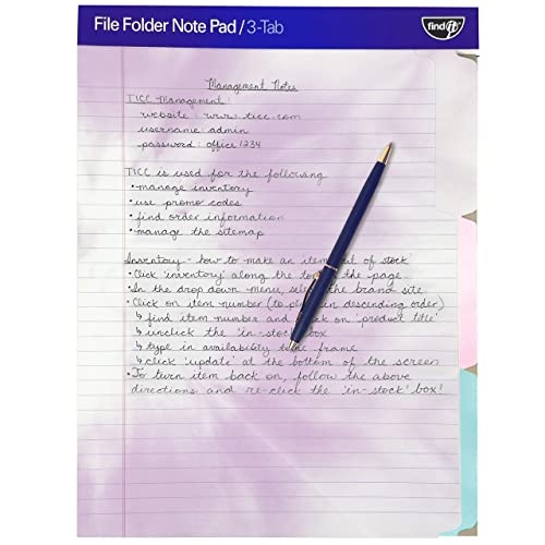 Find It File Folder Notepad - Pack of 72-9.5 x 12.5 Inch Notebook Organizer Folders for Filing, Document, and Clipboard Organization - Tie-Die