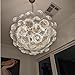 BeyPan Bubble Glass Chandelier Pendant Lights Fixture Dia 24 inch Cluster Swirled Clear Blown Glass Ribbed Globe Decorative Lighting Fixture for Living Room Bedroom Dining Room Island