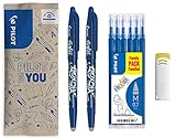 Con capuchón Pilot Flowpack 2 uds FriXion Ball - Set de 6 recargas y 1 goma - Bolígrafo borrable – Azul – Punta Media