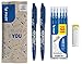 PILOT - Lot de 2 Frixion Ball + 1 sets de 6 recharges + 1 gomme - Stylo effaçable à encre thermosensible - Stylo roller rechargeable fabriqué à partir de plastique recyclé - Bleu - Pointe moyenne
