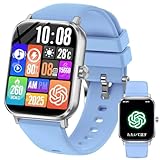 スマートウォッチ Smart Watch【chatgpt対応2026最新】Bluetooth5.3 通話機能 AI 日本語対応通話機能付き1.85インチHD大画面 活動量計 腕時計音楽再生 運動/ゲーム/テレワーク 多機能スマートウォッチ100種類運動モードip68防水防汗 メッセージ通知 天気予報 多種類文字盤iphoneとAndroid対応 (06 skyblue)