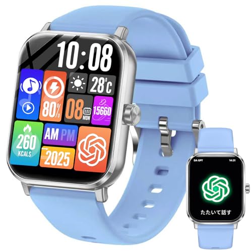 �X�}�[�g�E�H�b�`Smart Watch�ychatgpt�Ή�2026�ŐV�zBluetooth5.3 �ʘb�@�\ AI ���{��Ή��ʘb�@�\�t��1.85�C���`HD���� �����ʌv �r���v���y�Đ� �^��/�Q�[��/�e�����[�N ���@�\�X�}�[�g�E�H�b�`100��މ^�����[�h
