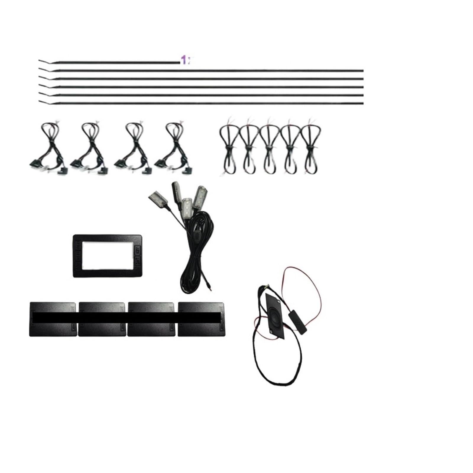 XCZPRKMXY 18 in 1 Symphony Car Ambient Lights RGB Interior Acrylic Light Guide Fiber Optic English Voice RC Control Decoration Atmosphere(18 in 1)