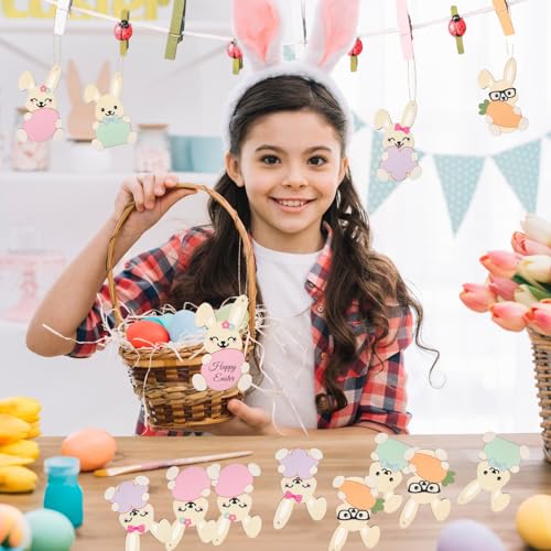 SPERMUOY Geschenkanhänger ostern,16 Stück Frohe ostern anhänger für Geschenkverpackung,Osterdeko Etiketten zum Beschriften, geschenkanhänger für Ostergeschenke DIY