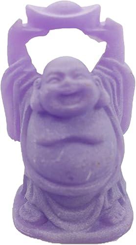 Miniatura 6 de usamjtable Feng Shui - Juego de 6 figuras de Buda moradas de 3 pulgadas, color marfil, con cara feliz que brilla en la oscuridad, estatua de cristal