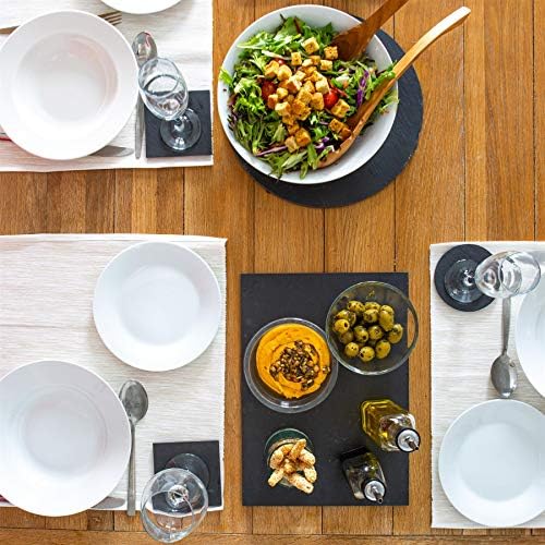 Nicola Spring Cotton Fabric Placemats - Heat Resistant Kitchen Dining Table Mats Set - 45 x 34.5cm - Natural - Pack of 6