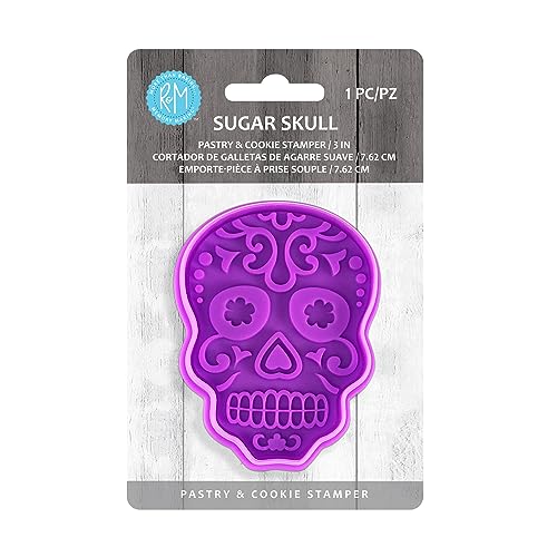 R&M Day of the Dead Sugar Skull Pastry & Cookie Stamper Purple 3