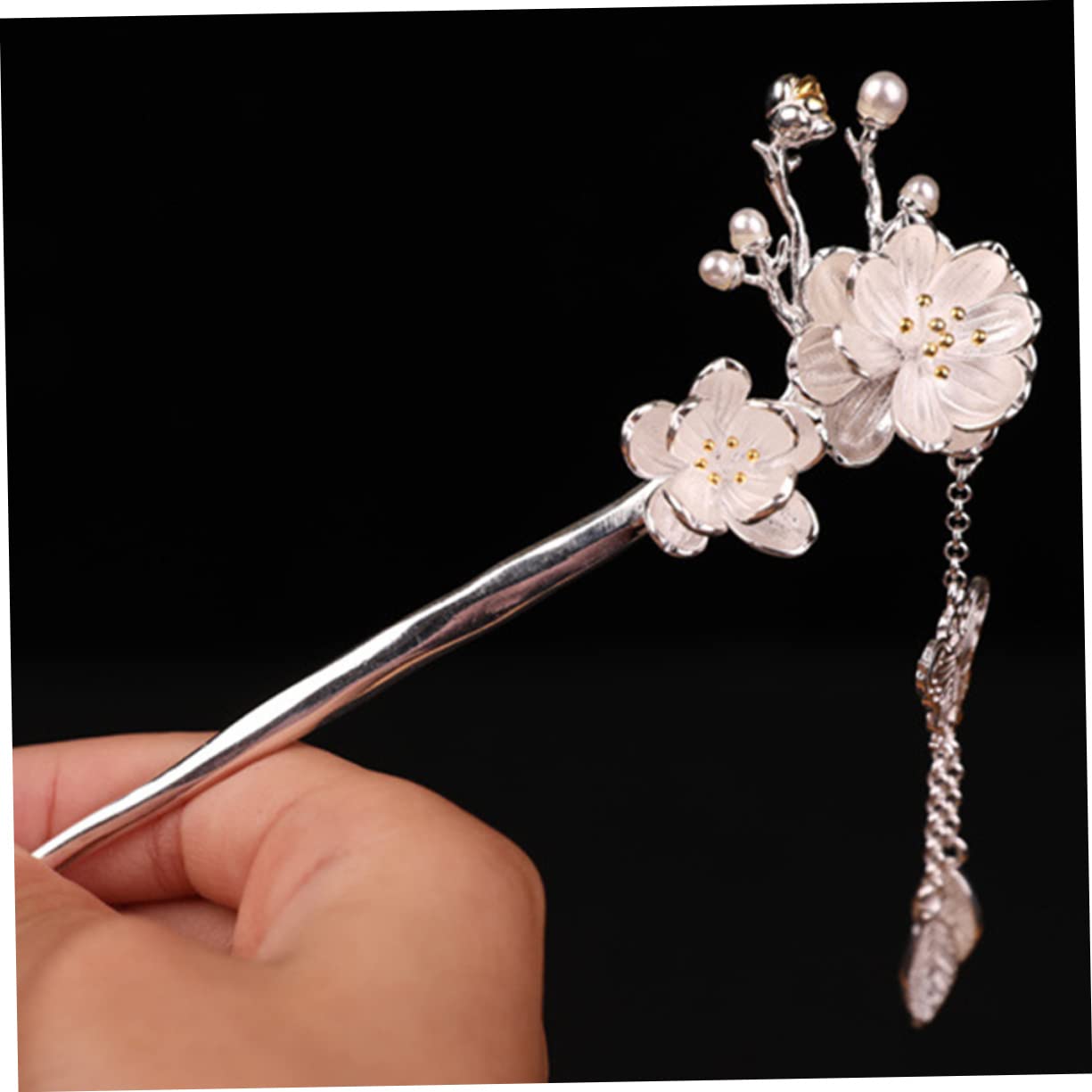 FRCOLOR 4 Stück Retro-haarspangen Für Damen Metall Blumen-haarstab Essstäbchen Für Dutts Quaste Haar-accessoire Für Formelle Anlässe