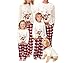Produktbild Weihnachten Schlafanzug Damen Herren Kinder Family Pyjamas Outfits Hirsche Bedruck Sweater Plaid Hose Hausanzug Sleepwear (Mutter, XL)