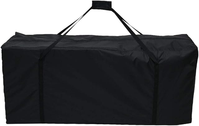 Garden Furniture Cushion Storage Bag 210D Oxford Fabric Heavy Duty Outdoor Patio Rectangle Protective with Strong Handles and Zipper for Christmas Tree Blankets Cushions Tents Patio Black 122x39x55cm