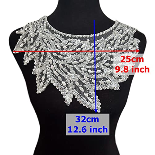Patch dentelle à coudre avec perles accessoires vêtements mercerie pour customisation