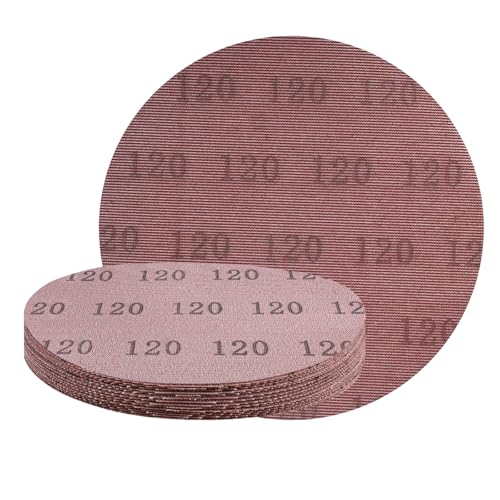 UMXIUO 25 Piezas Malla Rejilla de Lijado Ø 225mm, Disco de Lija de Grano 120, Lijas Para Lijadora Pour le ponçage des Surfaces Dures, Carrosserie, Bois, Mastic, Peinture et métal