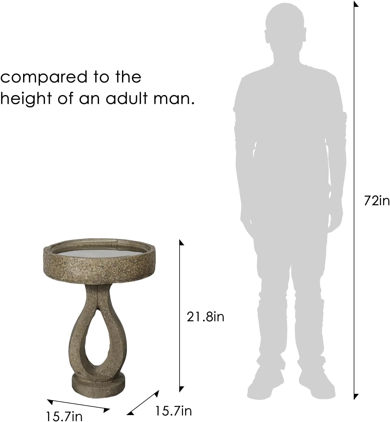 21.8" H Elegant Modern Bird Bath for Outsides Use - Sturdy Weather-Resistant Birdbath for Gardens and Patios