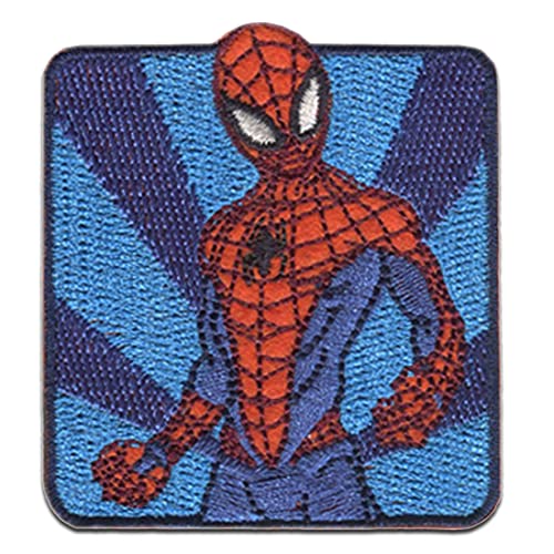 Comercial Mercera Marvel Spiderman Comic carré - Ecusson thermocollant patches appliques, Taille: 5,7 x 5,2 cm, Bleu