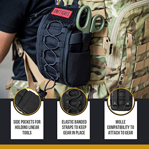 Onetigris Tactical Pouch Molle - Ifak Molle Pouch Empty First Aid Bag Only Medical Trauma Kit Bags Emt Pouch Med Waist Bag With D-Ring Hook, Black #TOP7