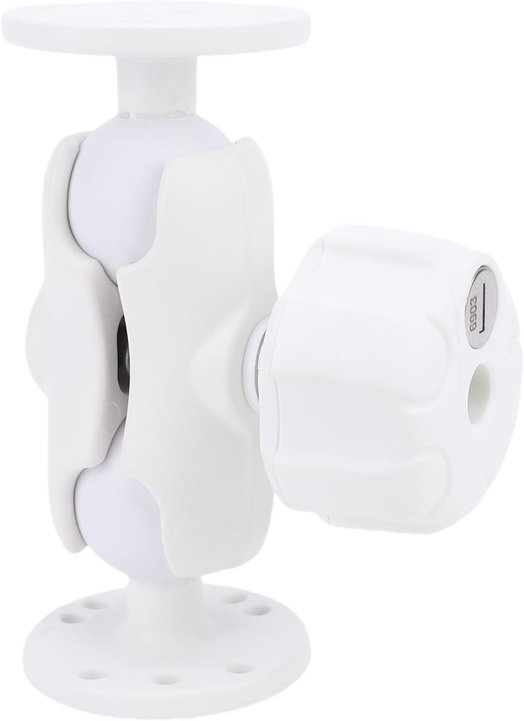 Double Ball Mount 1.5 Inch with 2 Round Plates - 180° Vertical & 360° Horizontal Adjustable Anti Theft Aluminum Alloy Bracket for Carts and Tablets