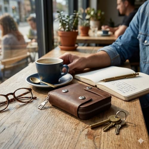 Image of Leather Card Wallet,11 Card Slot 2025 Organ Style,Magnetic Buckle,Large Capacity PU Leather Card Wallet for Men and Women,Card Holder Case (Brown)