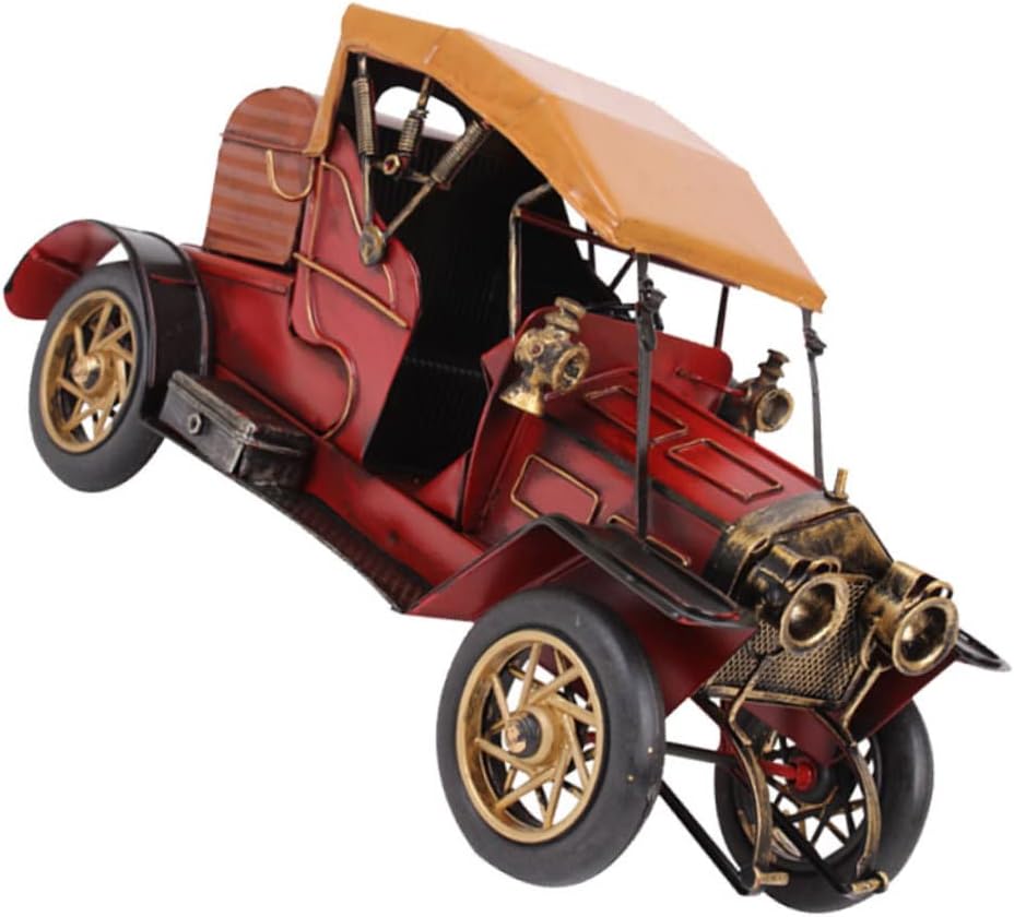 PRETYZOOM Wrought Iron Car Model Vintage Desk Table Decoration Retro for Home Office Unique Vehicle Ornament Collectible Display for Living Room and Office Decor