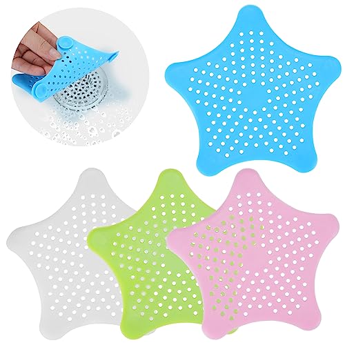 Kronwahl 4 Unidades Rejilla de Fregadero Universal de Silicona, Rejilla para fregaderos, lavabos Cocina y baño, recogedor de Cabello bañera y Ducha, prácticos coladores de Silicona para desagües