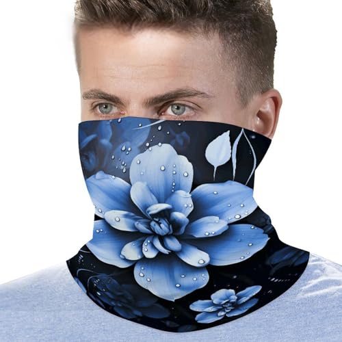 Neck Gaiter Face Mask Men Women, Bohemian Lotus Flower Face Mask Scart Cover for Dust Wind Sun Protection3