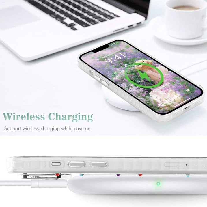 Image of VONZEE Compatible with iPhone 16 6.1'' Case Luxury Pink Girly Cute 3D Bow Pearl Glitter Bling Case with Full Camera Protection Shockproof PC+TPU Glossy Shiny Cover for Girls Women, Green