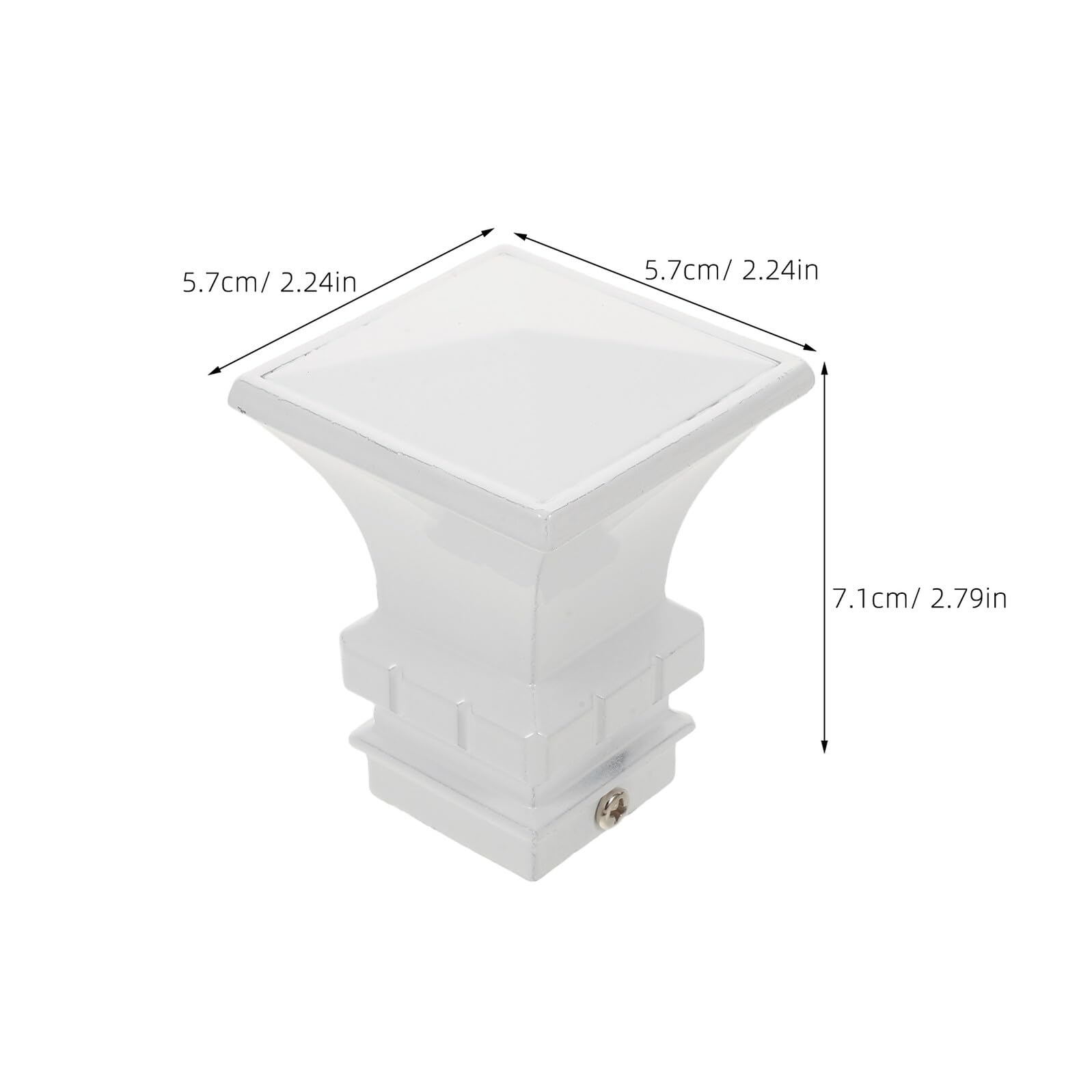 Baluue Terminali Quadrati per Aste per Tende in Metallo Bianco Set 2 Pezzi estremità Decorate Spessore Rinforzato Accessori per Aste di Ricambio Adatti a Tende Pesanti per Ambienti