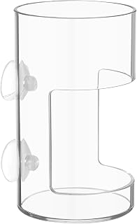 Clear Aquarium Feeder, Fish Tank Feeding Tray with Suction Cup Fish Food Feeder Cylindricalr Transparent Fishs Feeders Practical Accessories Supplies for All Kinds of Food Tanks Bowls
