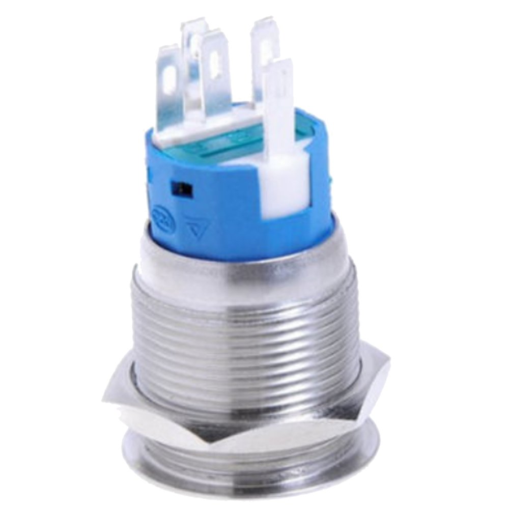 Pulsante Clacson Led Interruttore A Pulsante Momentaneo 12V LED Blu In Acciaio Inox - Per Auto E Barche Pulsante Motore - Foto 11