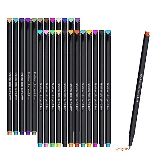Watercolor Brush Markers Pen Set, 24 Colors Fine Line Pen Watercolor Drawing Gel Pen Painting Tool Set Office School Art Supplies Pencil