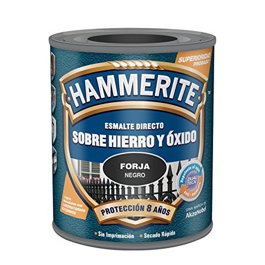 Hammerite Esmalte directo sobre hierro y óxido, Forja Negro, 750 ml