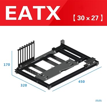 EDIY Stackable PC Case Test Bench Open Air Computer Case for EATX Motherboard Aluminum Bracket DIY Bare Frame EATX Chassis Support Intel AMD Graphics Card