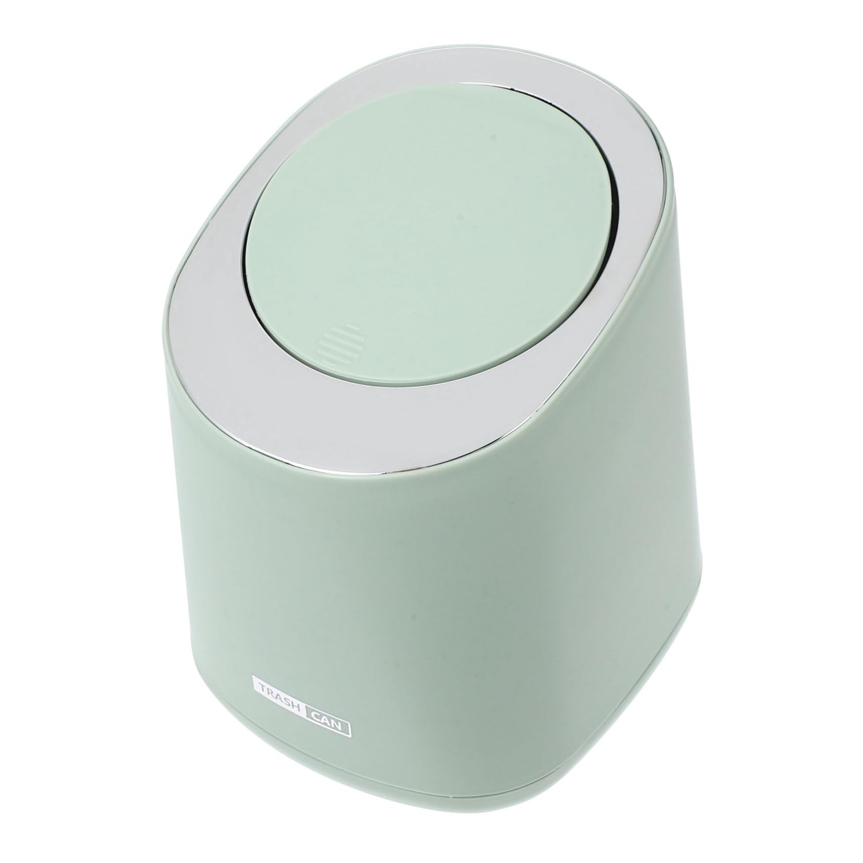FONDOTIN Desk Waste Can Mini Storage Bin Press Lid Modern Trash Can Lid Green for Home Office