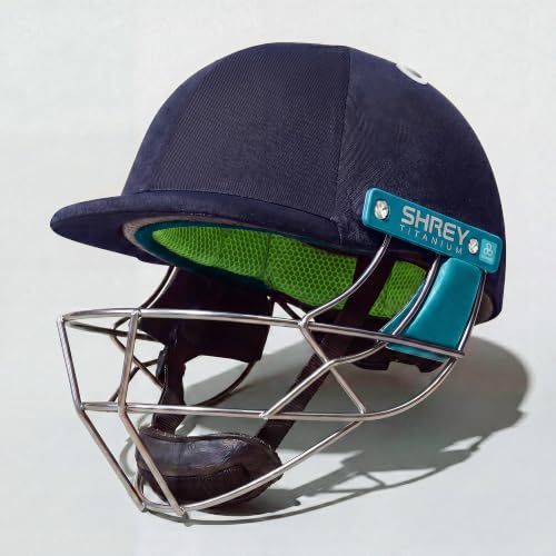 Image of SHREY Koroyd Stainless Steel Batting Cricket Helmet for Men's (Navy /Curious Blue, M)