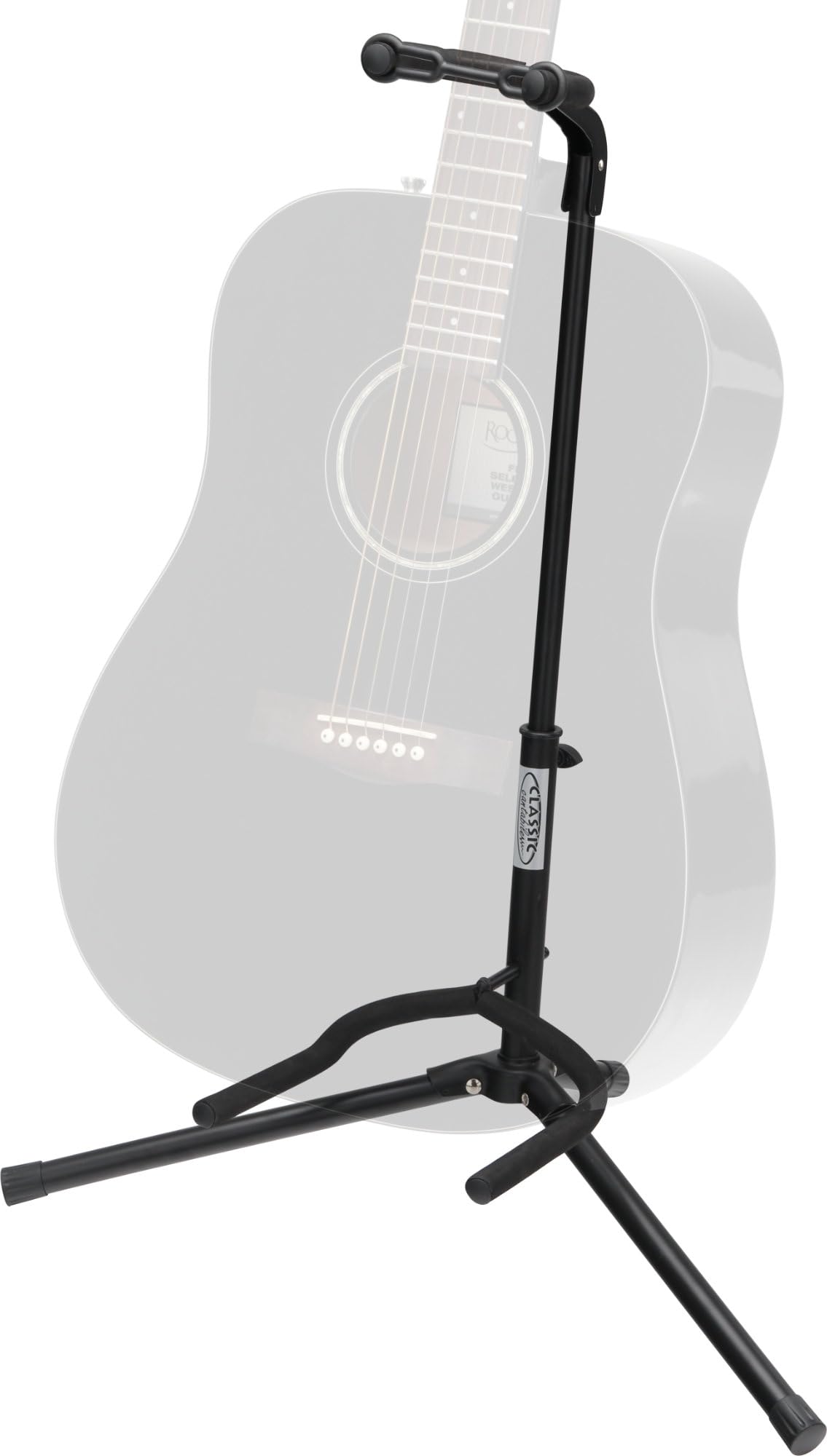 Classic Cantabile GS-200F Gitarrenständer klappbar 5x Set, Bass, 0 kg | Passend für Gitarre, Banjo, etc., Beide Gabeln klappbar, Füße einklappbar, Höhenverstellbar von 57 bis 75 cm, 0 kg, 9 cm