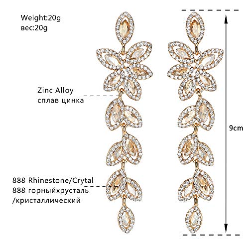 mecresh Flower Teardrop Earring and Bracelets Silver/Gold/Champagne Bridal Jewelry Sets for Women4